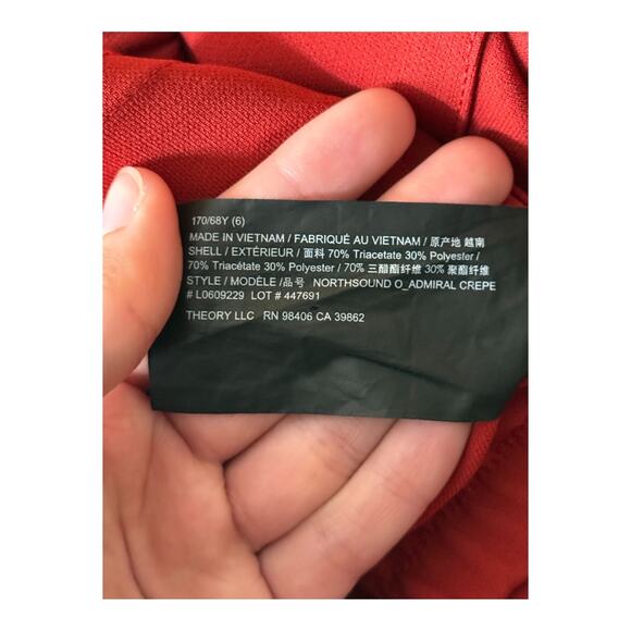 Theory Northsound Admiral Pants red size 6 - Picture 5 of 8